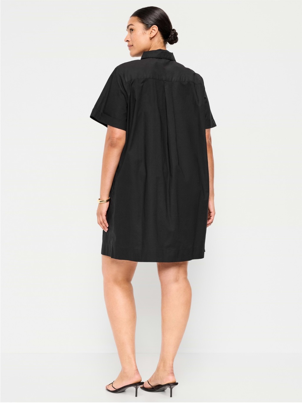 NWT Old Navy Button-Front Mini Shirt Dress Women's Petite Medium - Picture 2 of 9